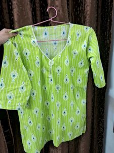 Green Printed Kurta