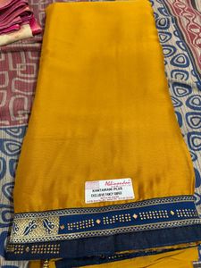 Elegant Mustard Saree with Border