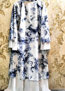 Tie-Dye Layered  Abaya With Dupatta.Size 44.