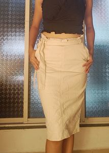 White Denim Skirt