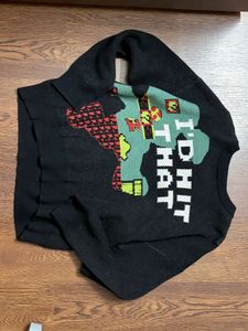 Fun Graphic Print Pullover Sweater