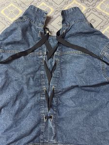 Unique Tie Up Back Denim Jacket