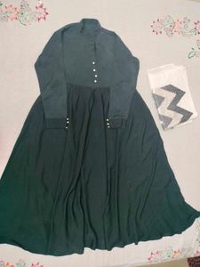 Black Abaya With White Scarf