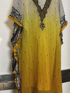 Yellow black Kaaftan with inner