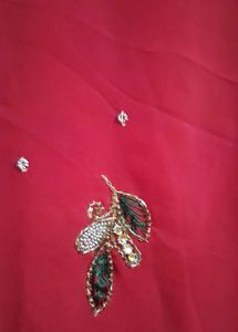Red Embroidered Saree
