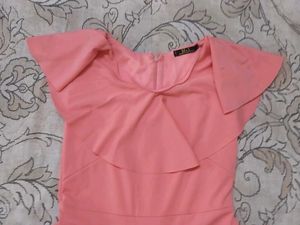 Peach Ruffled Dress