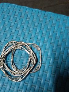 Silver Stone Bangles