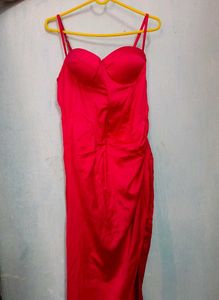 Red Dress With Corset Detailing