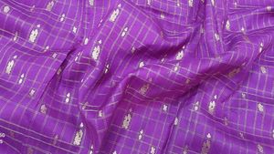 Purple &amp; Gold Woven Saree