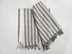 Grey Striped Cotton Bedsheet Bhagalpuri Topsheet