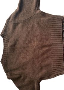 Brown Cropped V-Neck Sweater H&amp;M