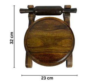 Wooden Chakla roti Maker with Rolling Pin
