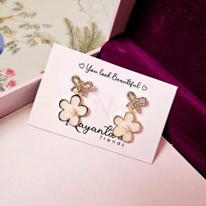 Pretty Floral Bow Earrings Fixed Price