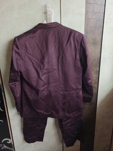 Mauve Blazer Suit With Tie