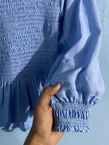Cute Blue Fitted Top