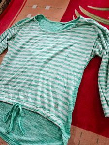 Striped Green &amp; White Top
