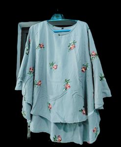 Embroidered Layered Tunic Top