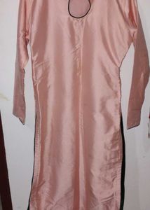 Elegant Nude Pink Kurti Set with Stylish Dupatta