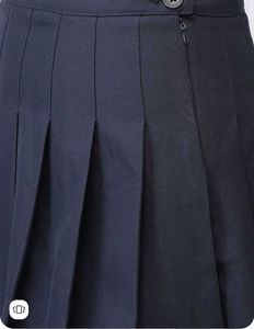 Navy Blue Flared Mini Skirt - Korean