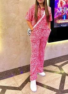 Red Zebra Print Two-Piece Set