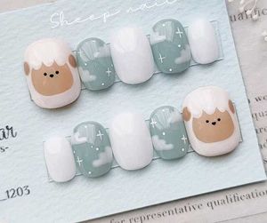 Red &amp; White Press-On Nails