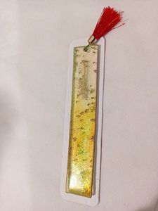 New Golden Resin Bookmark Encased With Golden/Copper Leaf Falkes
