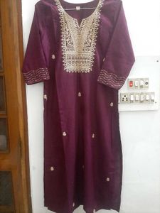 Partywear Burgundy Kurta Set