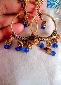 Golden Blue Colour Earring 🔵