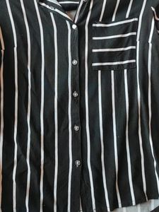 Women Striped Formal Button Down Shirt