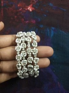 Beautiful Sparkling White Bangles