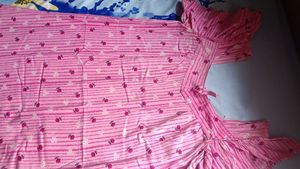 Pink Striped Floral Nightgown