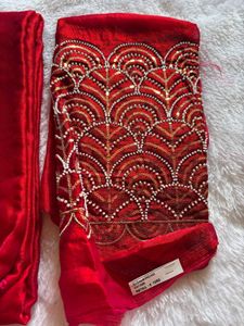 Red Embellished Saree
