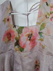 Floral flared kurta organza