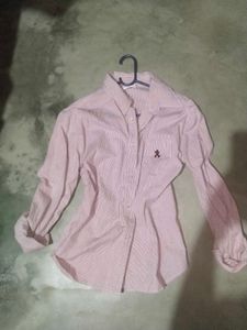 Striped White &amp;Pink Fitted Shirt