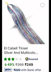 🔥HOT DEAL🔥Silver And Multicolour Tinsel Hair