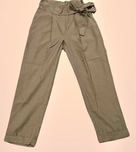 Olive Paperbag Waist Pant