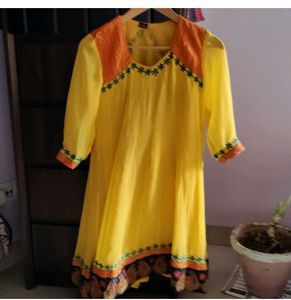 Yellow Embroidered Kurta