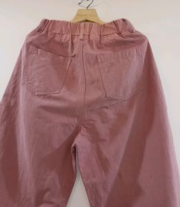 Pink Elastic Waist Pants
