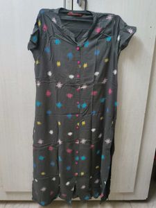 Botanical Print Black Dress And Multicolour Dres