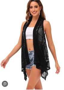 Lace Open Front Vest