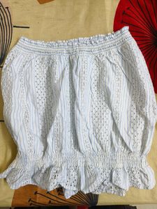 White Off Shoulder Crop Top