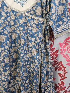 Floral Print Kurta Pillzo Set With Dupatta  Size 3