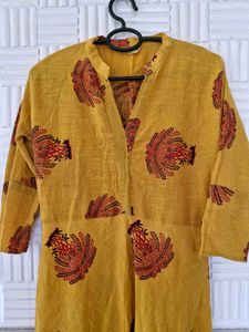 Mustard Yellow Anarkali Kurti