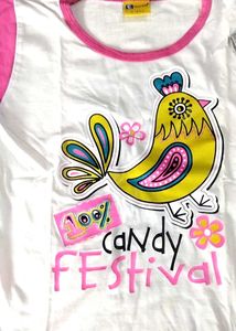 2 Cotton T-shirts Pink And Grey Colour