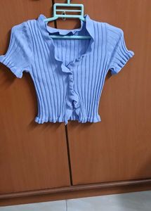 Lilac Cute Ruffle Knit Top