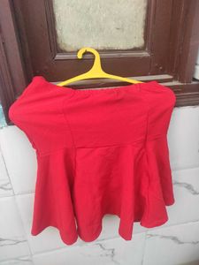 Red Ruffled Top