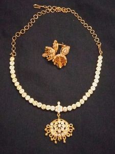 Golden White Stone Amazing Jewellery Set