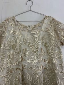 Elegant Gold Lace Dress