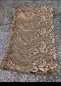 Gold Embroidered Fabric Lace