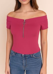 Chic Pink Off-Shoulder Top
